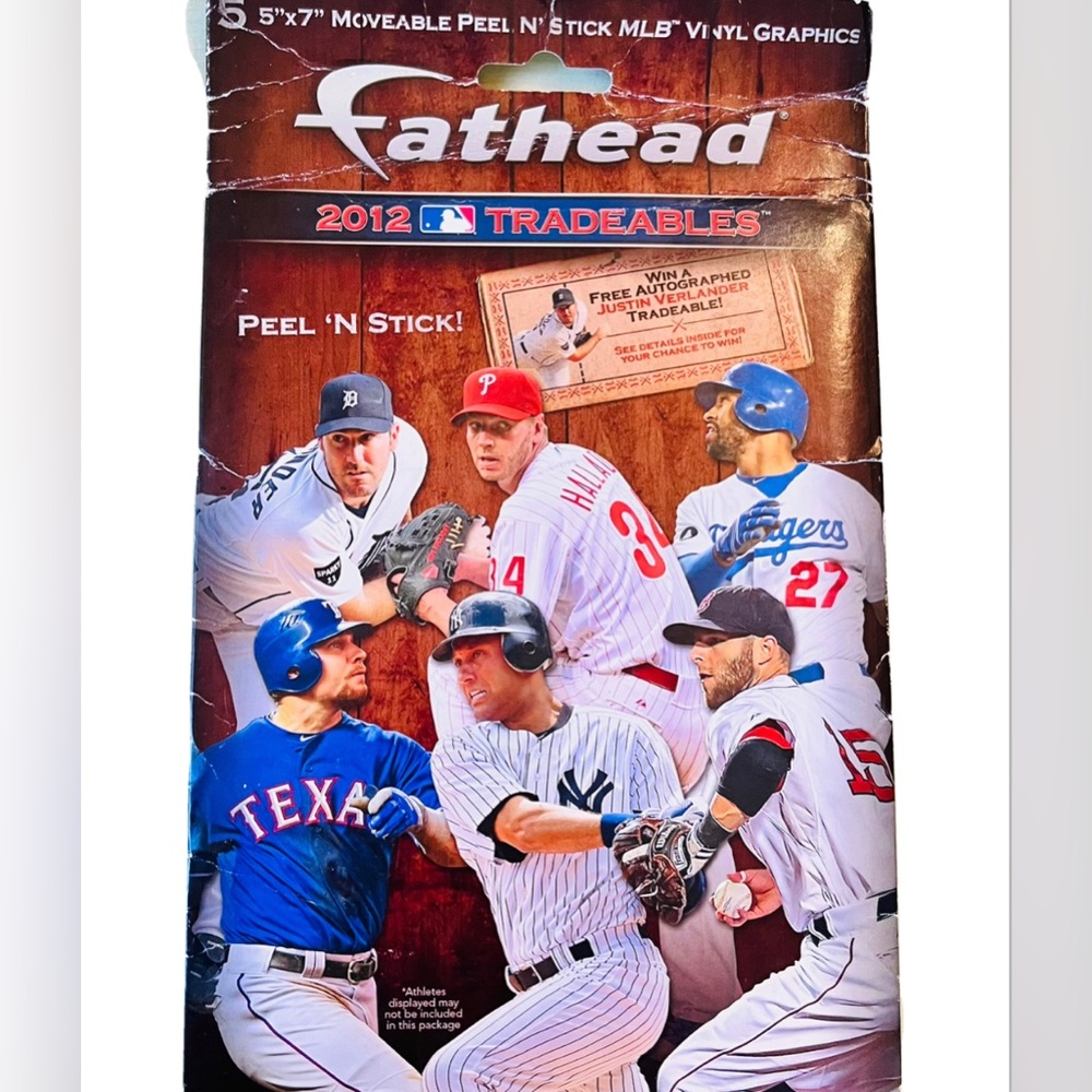 Fathead 2012 MLB 4 Pack Tradeables Peel & Stick Moveable Vinyl Decals 5”x7”